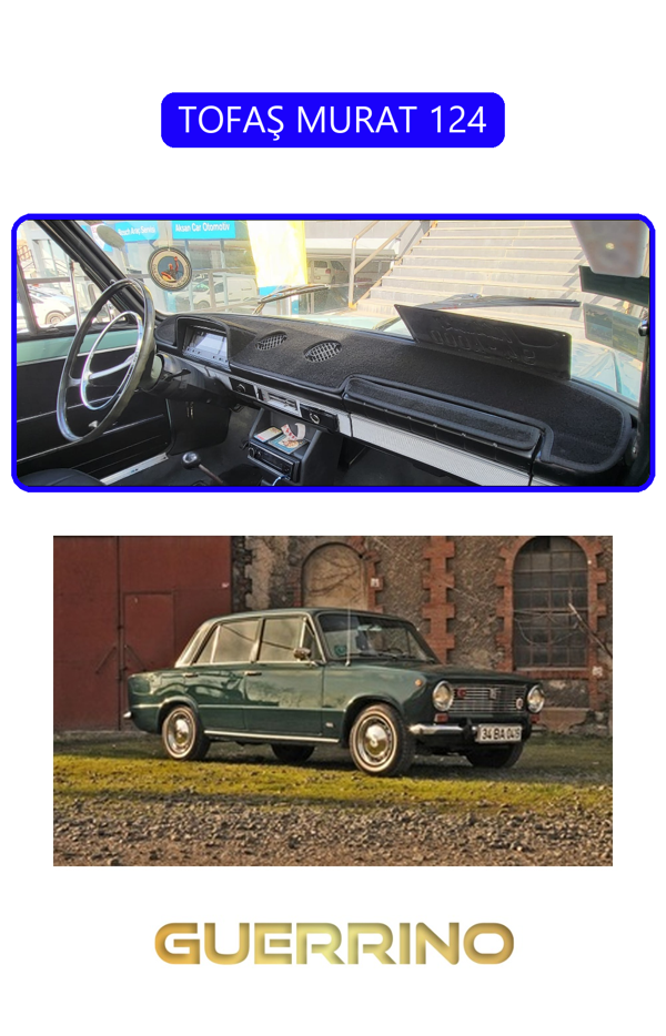 Alisevashop Tofaş Murat 124Torpido Koruma Halısı Mavi Kenar  - Image 1