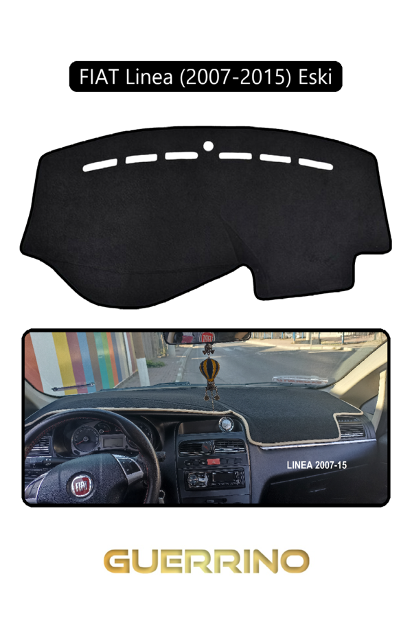 Alisevashop Fıat Linea  2007-2015 Modellerine Uygun Eskitorpido Koruma Halısı Siyah Kenar  - Image 1
