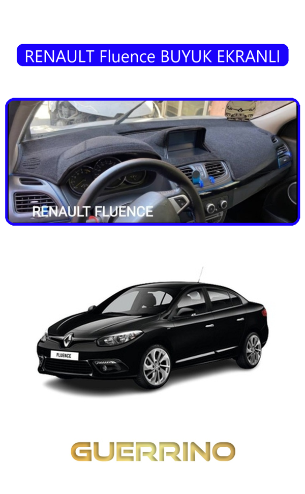 Alisevashop Renault Fluence Buyuk Ekranlıtorpido Koruma Halısı Mavi Kenar  - Image 1