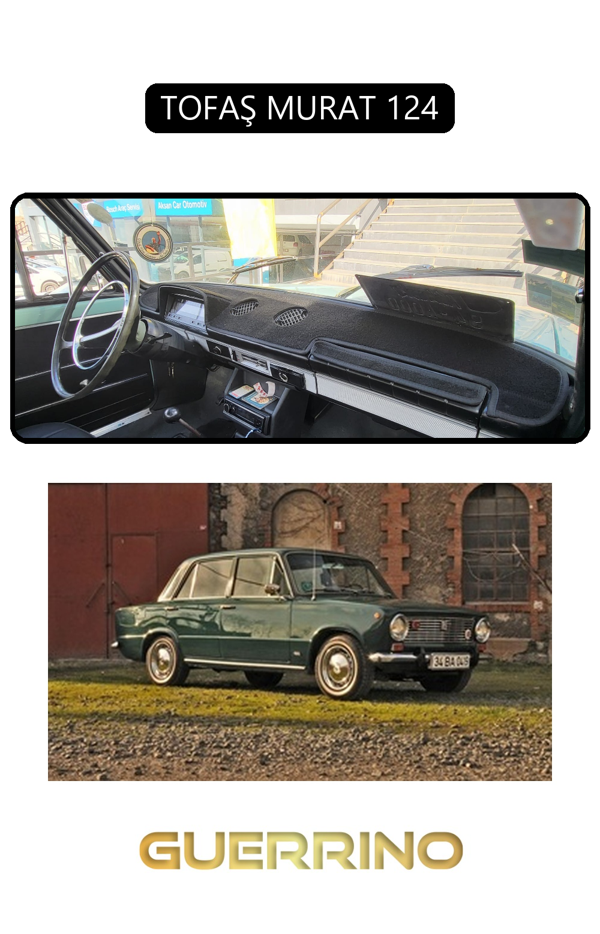 Alisevashop Tofaş Murat 124Torpido Koruma Halısı Siyah Kenar  - Image 1