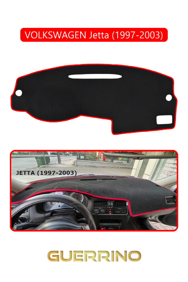 Alisevashop Volkswagen Jetta (1997-2003) Torpido Koruma Halısı Kırmızı Kenar  - Image 1
