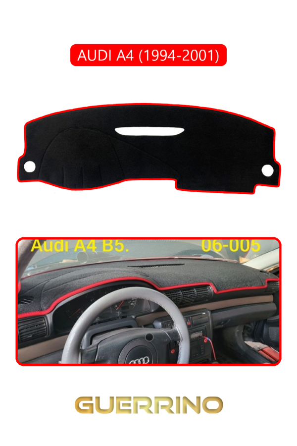Alisevashop Audı А4 (1994-2001)Torpido Koruma Halısı Kırmızı Kenar  - Image 1