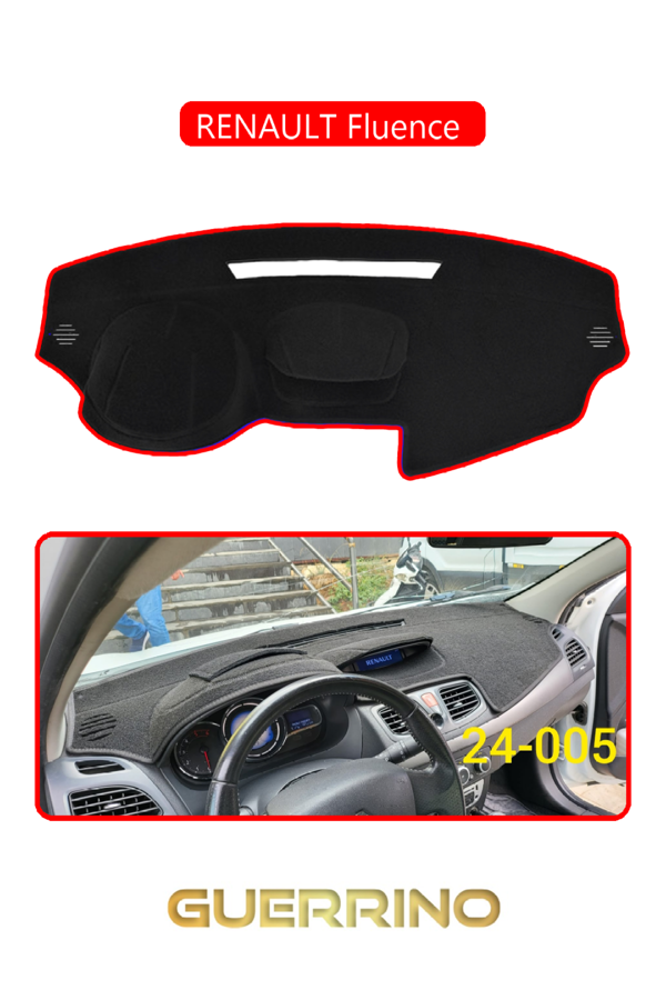 Alisevashop Renault Fluence Torpido Koruma Halısı Kırmızı Kenar  - Image 1