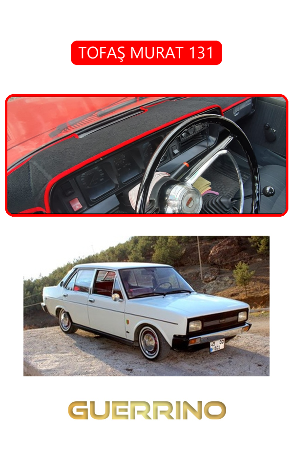 Alisevashop Tofaş Murat 131Torpido Koruma Halısı Kırmızı Kenar  - Image 1