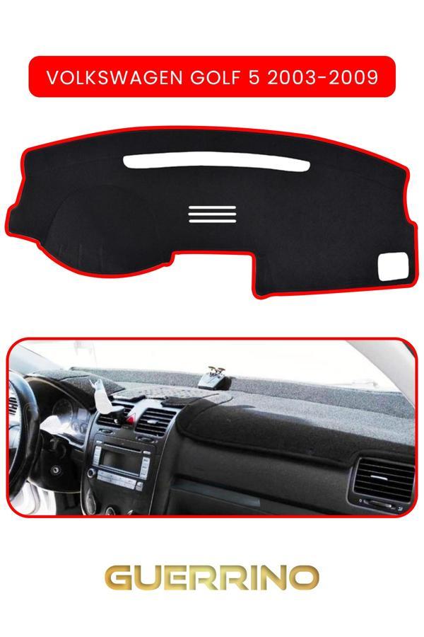 Alisevashop Volkswagen Golf 5 (2003-2009)Torpido Koruma Halısı Kırmızı Kenar  - Image 1