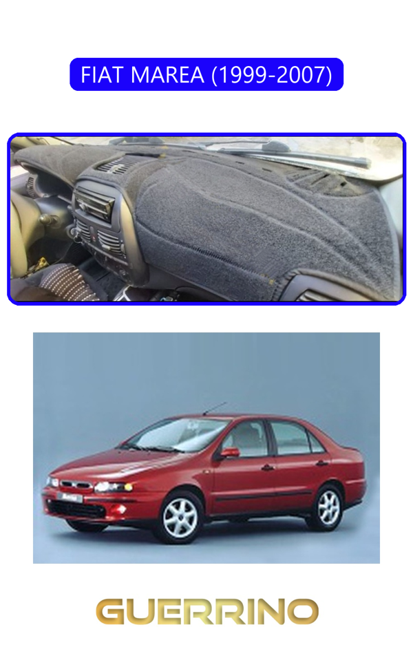 Alisevashop Fıat Marea 1999-2007Torpido Koruma Halısı Mavi Kenar  - Image 1