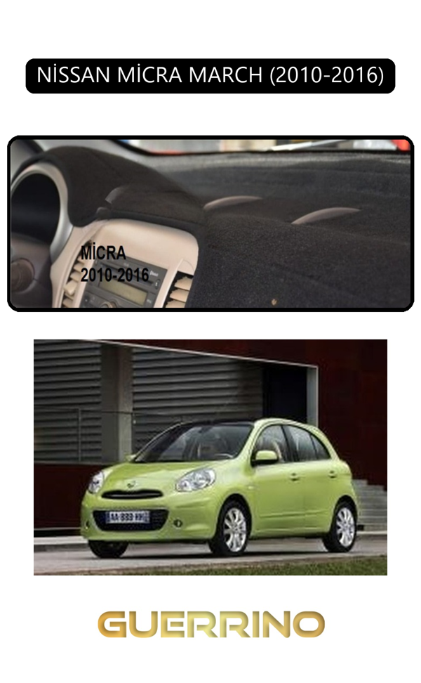 Alisevashop Nissan Micra March 2010-2016Torpido Koruma Halısı Siyah Kenar  - Image 1