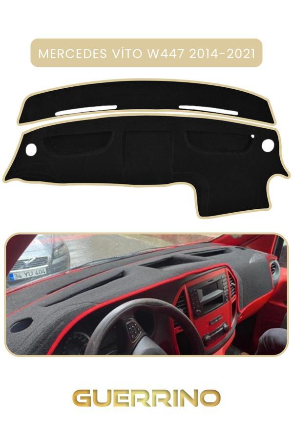 Alisevashop Mercedes Vito W447 2014-2021Torpido Koruma Halısı Bej Kenar  - Image 1