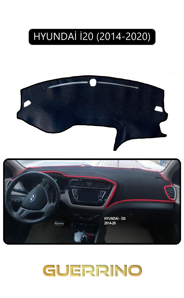 Alisevashop Hyundai İ20 2014-2020Torpido Koruma Halısı Siyah Kenar  - Image 1