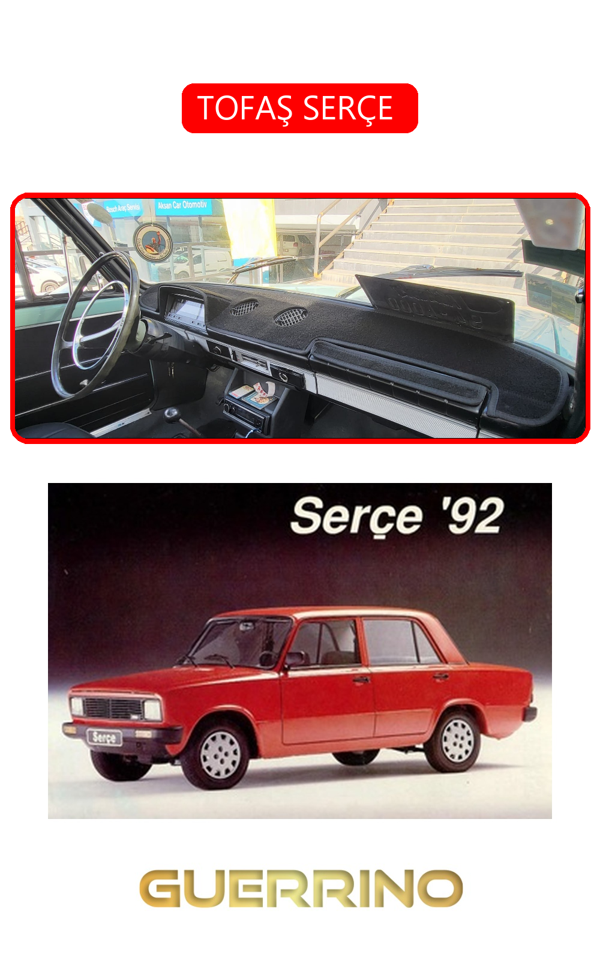Alisevashop Tofaş Serçe Torpido Koruma Halısı Kırmızı Kenar  - Image 1
