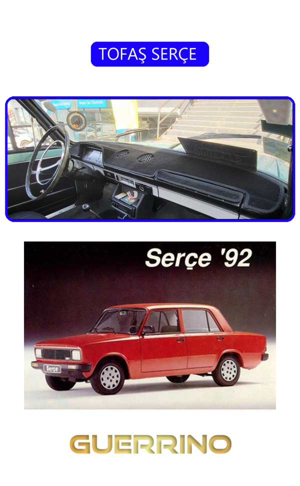 Alisevashop Tofaş Serçe Torpido Koruma Halısı Mavi Kenar  - Image 1