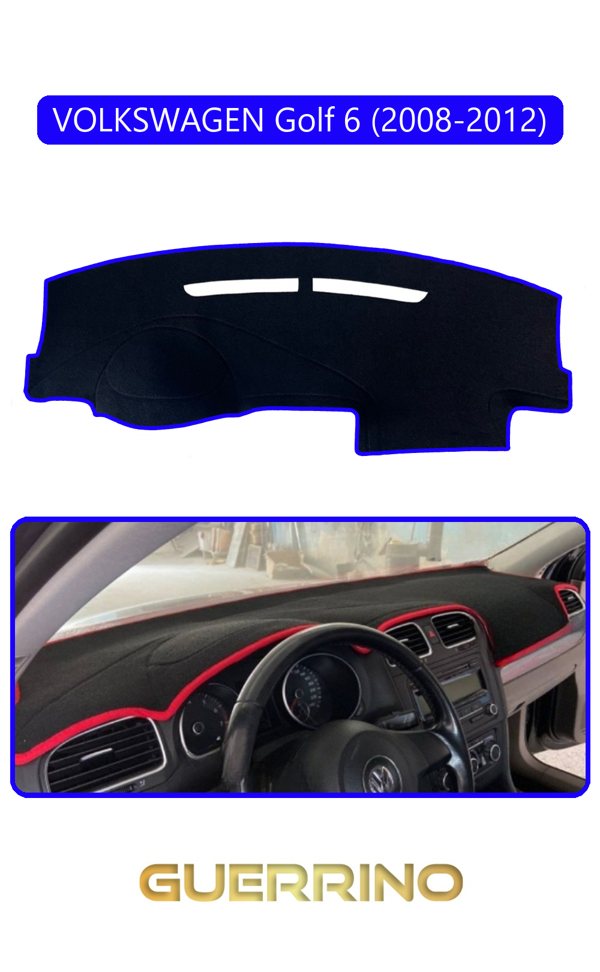 Alisevashop Volkswagen Golf 6 (2008-2012)Torpido Koruma Halısı Mavi Kenar  - Image 1