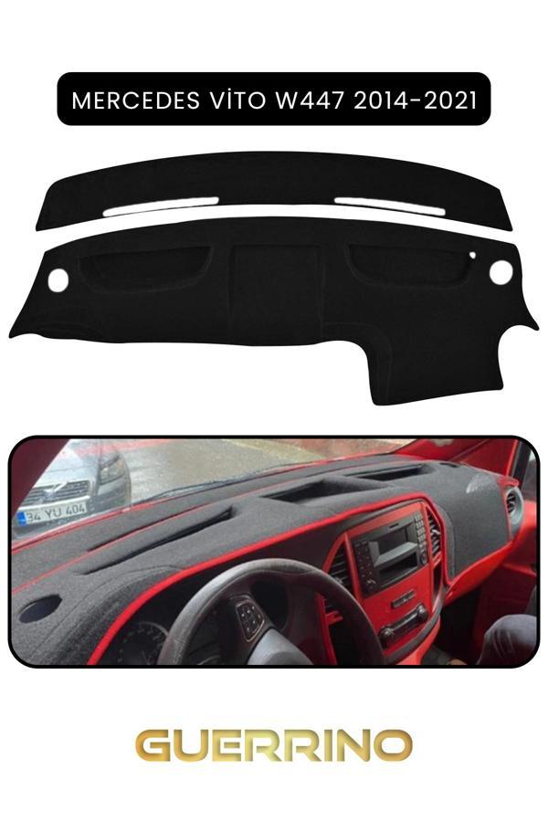 Alisevashop Mercedes Vito W447 2014-2021Torpido Koruma Halısı Siyah Kenar  - Image 1
