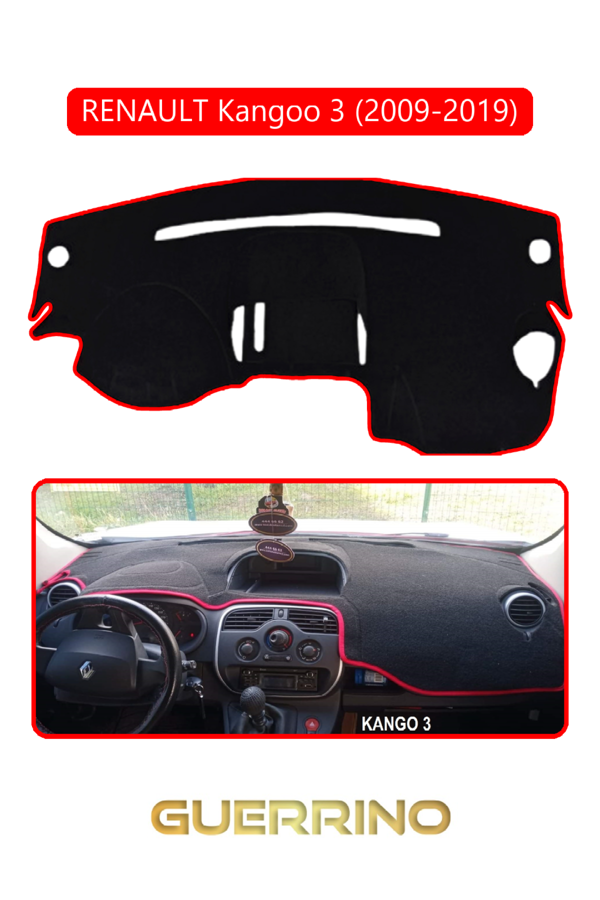 Alisevashop Renault Kangoo 3 (2007–Now)Torpido Koruma Halısı Kırmızı Kenar  - Image 1