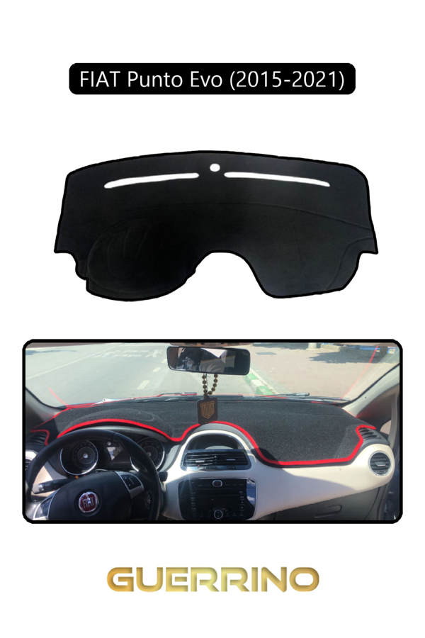 Alisevashop Fıat Punto Evo 2015-2021 Modellerine Uyguntorpido Koruma Halısı Siyah Kenar  - Image 1