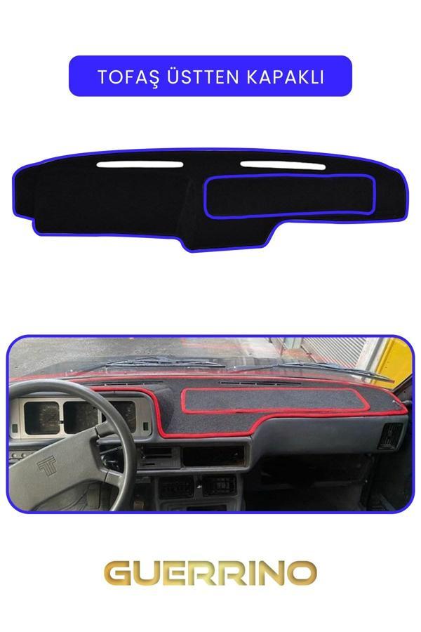 Alisevashop Tofaş Üstten Kapaklıtorpido Koruma Halısı Mavi Kenar  - Image 1