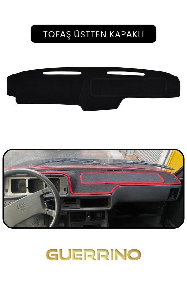 Alisevashop Tofaş Üstten Kapaklıtorpido Koruma Halısı Siyah Kenar  - Image 1
