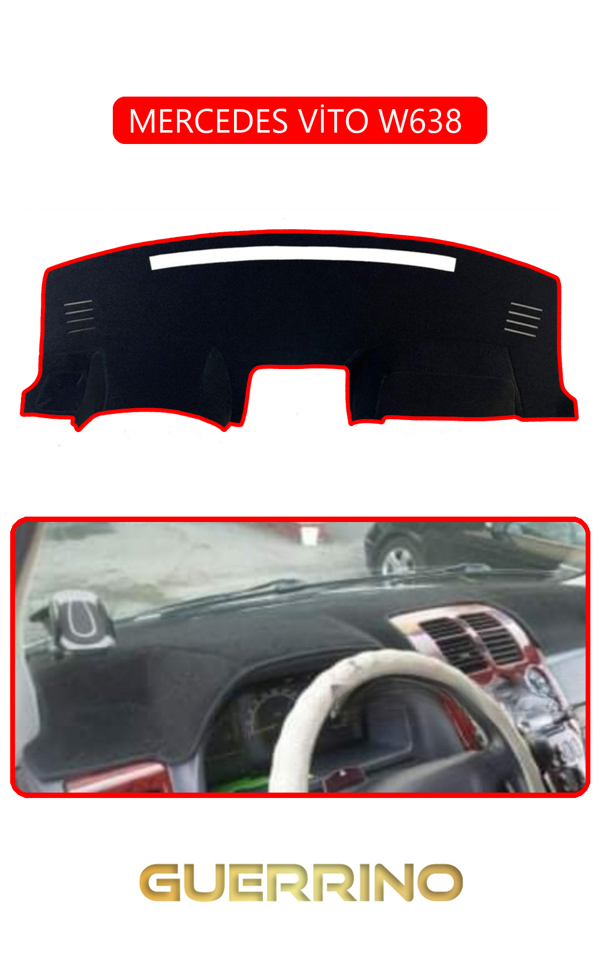 Alisevashop Mercedes Vito W638 Torpido Koruma Halısı Kırmızı Kenar  - Image 1