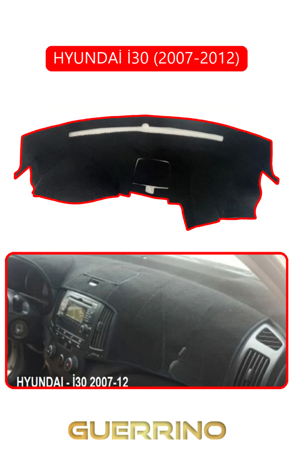Alisevashop Hyundai İ30 2007-2012Torpido Koruma Halısı Kırmızı Kenar  - Image 1