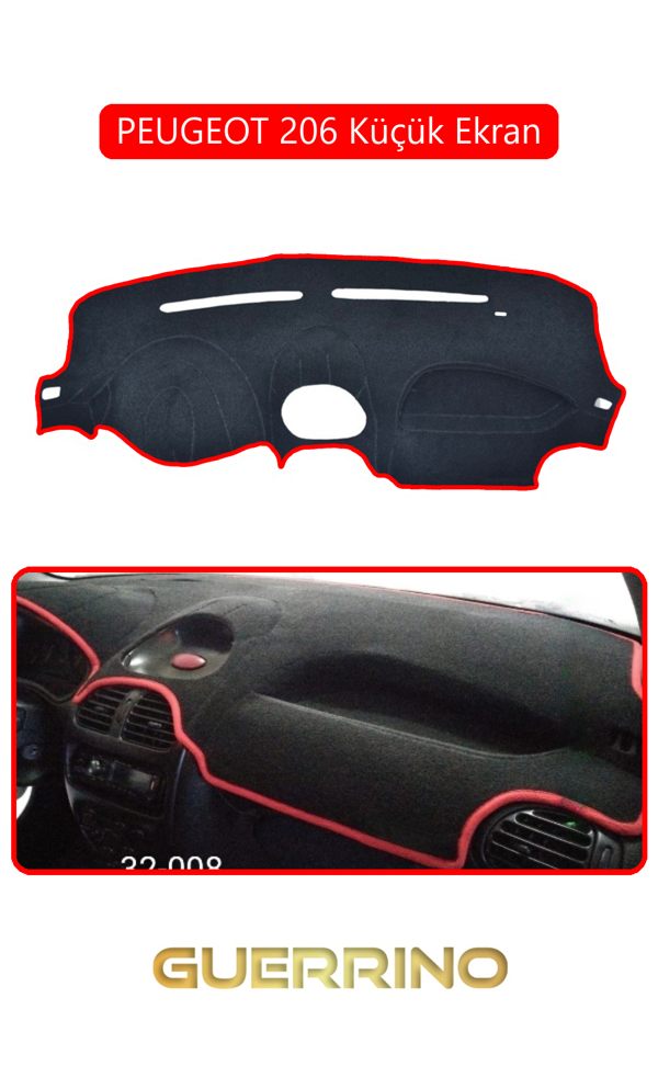 Alisevashop Peugeot 206 Küçük Ekrantorpido Koruma Halısı Kırmızı Kenar  - Image 1