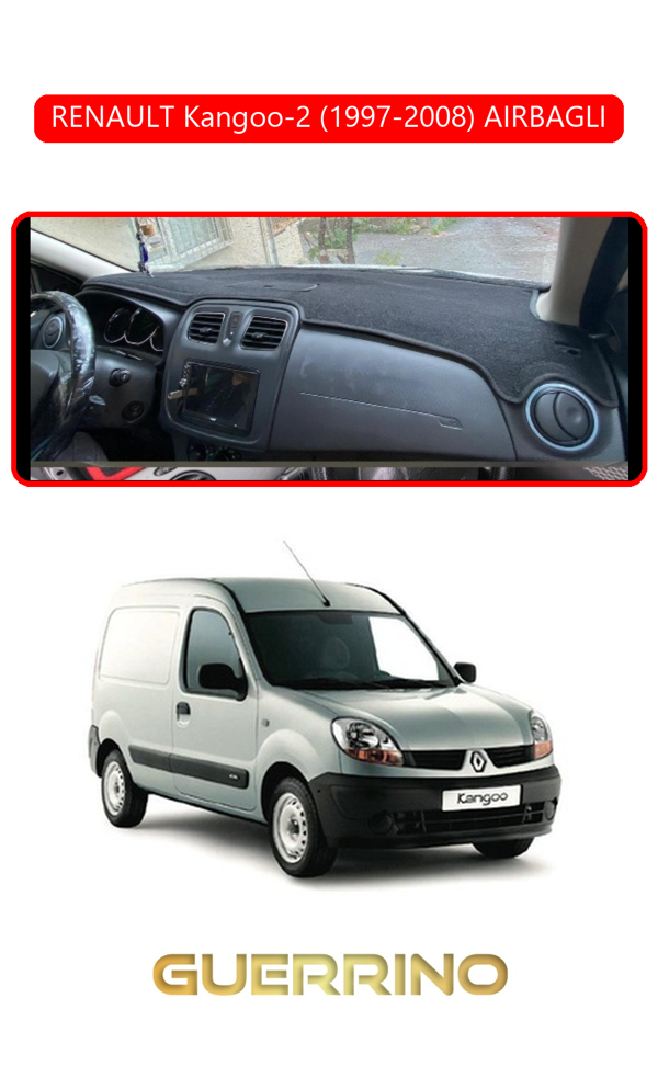 Alisevashop Renault Kangoo-2 (1997-2008) Aırbaglıtorpido Koruma Halısı Kırmızı Kenar  - Image 1