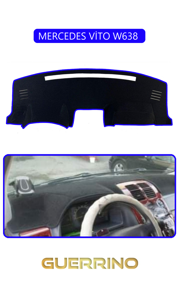 Alisevashop Mercedes Vito W638 Torpido Koruma Halısı Mavi Kenar  - Image 1