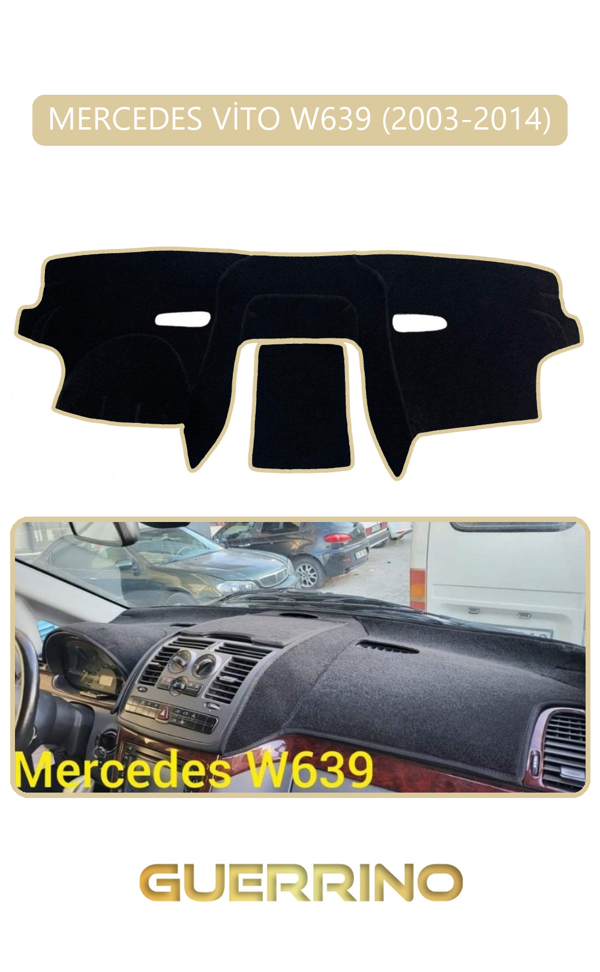 Alisevashop Mercedes Vito W639 2003-2014Torpido Koruma Halısı Bej Kenar  - Image 1