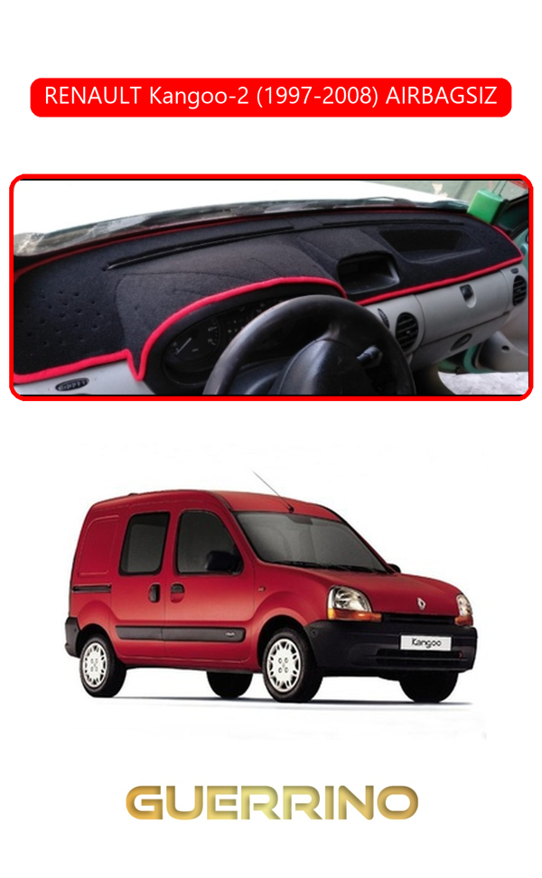 Alisevashop Renault Kangoo-2 (1997-2008) Aırbagsıztorpido Koruma Halısı Kırmızı Kenar  - Image 1