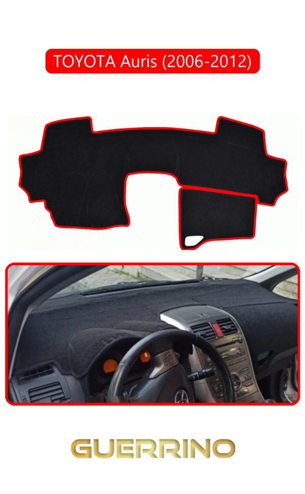 Alisevashop Toyota Auris (2006-2012)Torpido Koruma Halısı Kırmızı Kenar  - Image 1