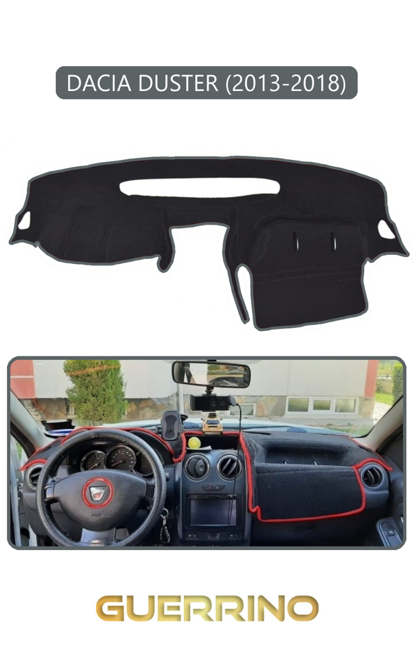 Alisevashop Dacıa Duster 2013-2018Torpido Koruma Halısı Gri Kenar  - Image 1