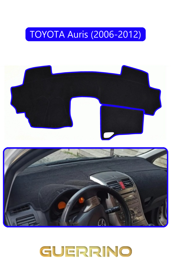 Alisevashop Toyota Auris (2006-2012)Torpido Koruma Halısı Mavi Kenar  - Image 1