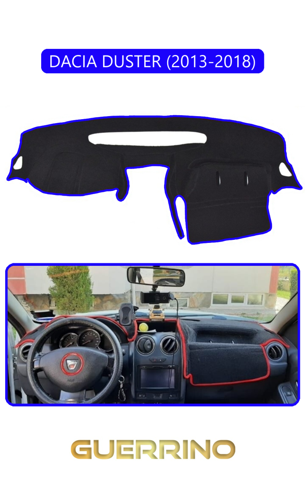 Alisevashop Dacıa Duster 2013-2018Torpido Koruma Halısı Mavi Kenar  - Image 1