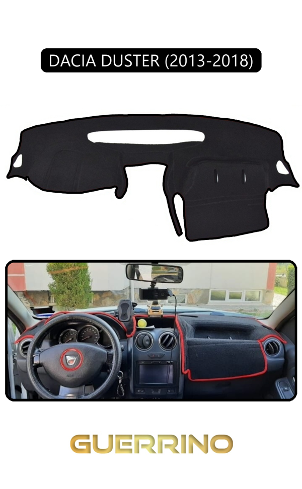 Alisevashop Dacıa Duster 2013-2018Torpido Koruma Halısı Siyah Kenar  - Image 1