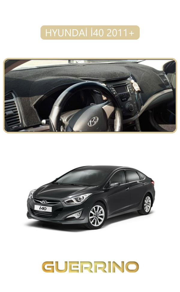 Alisevashop Hyundai İ40 2011+ (İ30 )Torpido Koruma Halısı Bej Kenar  - Image 1