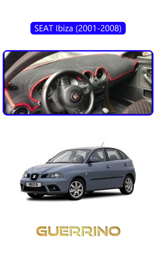 Alisevashop Seat Ibiza (2001-2008)Torpido Koruma Halısı Mavi Kenar  - Image 1