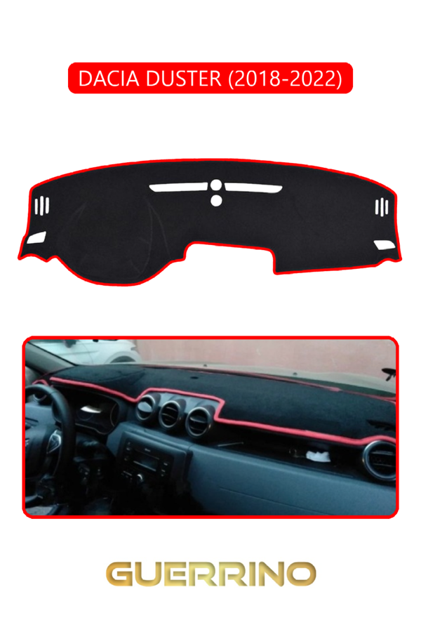 Alisevashop Dacıa Duster 2018-2022Torpido Koruma Halısı Kırmızı Kenar  - Image 1