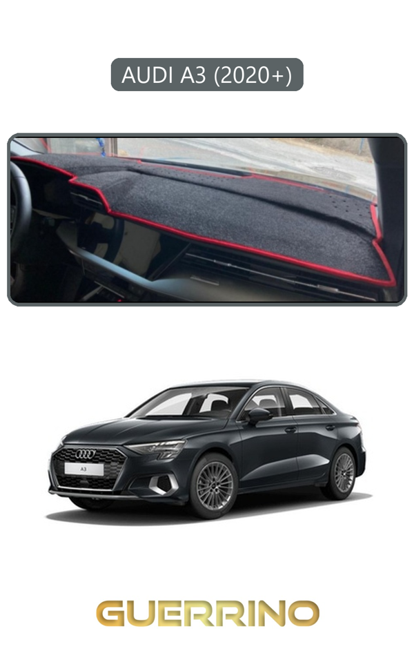 Alisevashop Audi A3 (2020+)Torpido Koruma Halısı Gri Kenar  - Image 1