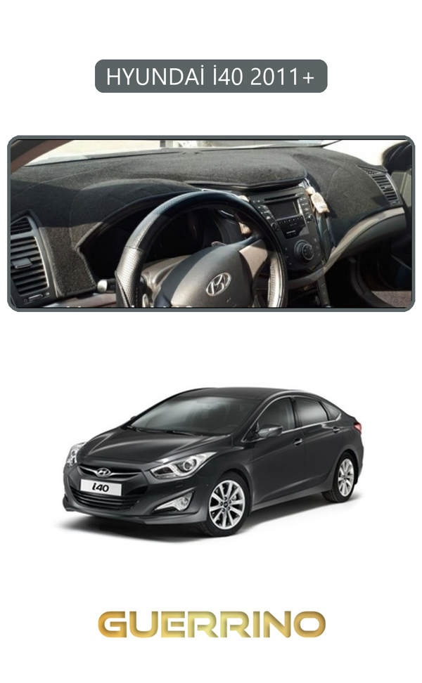 Alisevashop Hyundai İ40 2011+ (İ30 )Torpido Koruma Halısı Gri Kenar  - Image 1