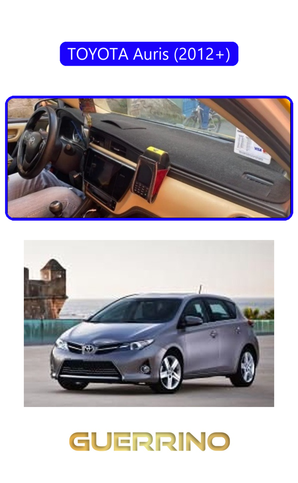 Alisevashop Toyota Auris (2012-2013)Torpido Koruma Halısı Mavi Kenar  - Image 1