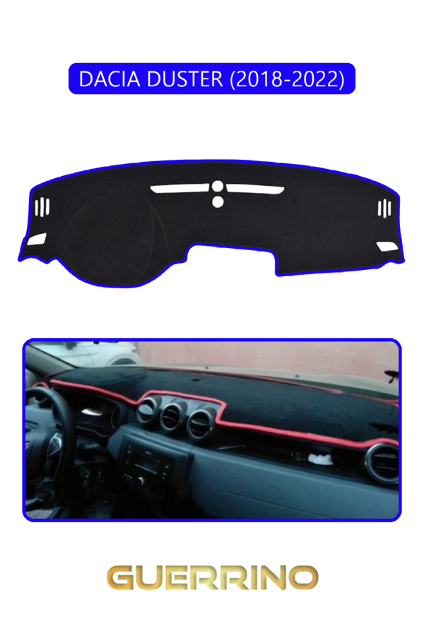 Alisevashop Dacıa Duster 2018-2022Torpido Koruma Halısı Mavi Kenar  - Image 1