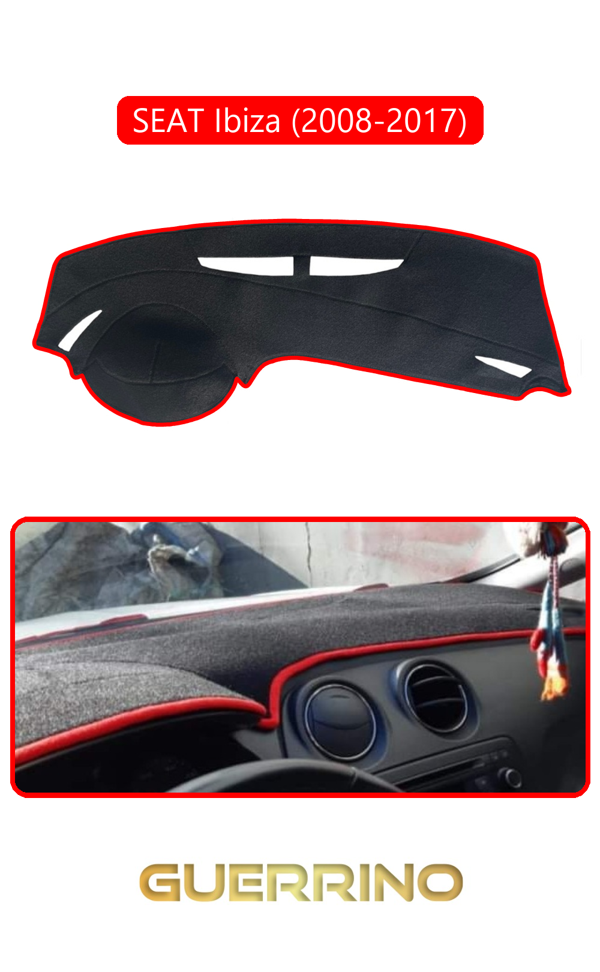 Alisevashop Seat Ibiza (2008-2017)Torpido Koruma Halısı Kırmızı Kenar  - Image 1