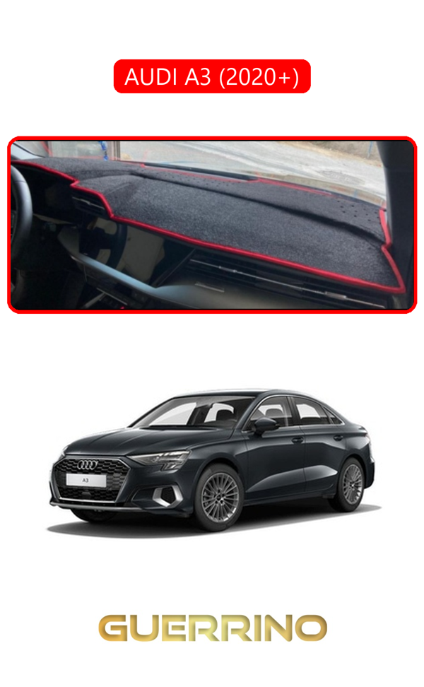 Alisevashop Audi A3 (2020+)Torpido Koruma Halısı Kırmızı Kenar  - Image 1