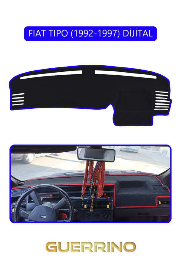Alisevashop Fıat Tıpo 1992-1997 Modellerine Uygun Dijitaltorpido Koruma Halısı Mavi Kenar  - Image 1