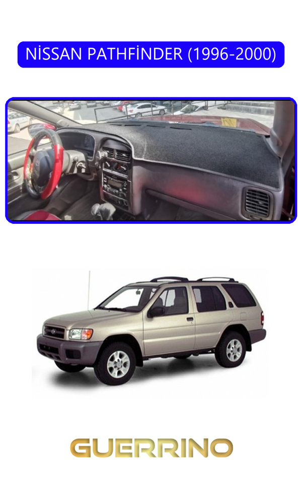 Alisevashop Nissan Pathfinder 1996-2000Torpido Koruma Halısı Mavi Kenar  - Image 1