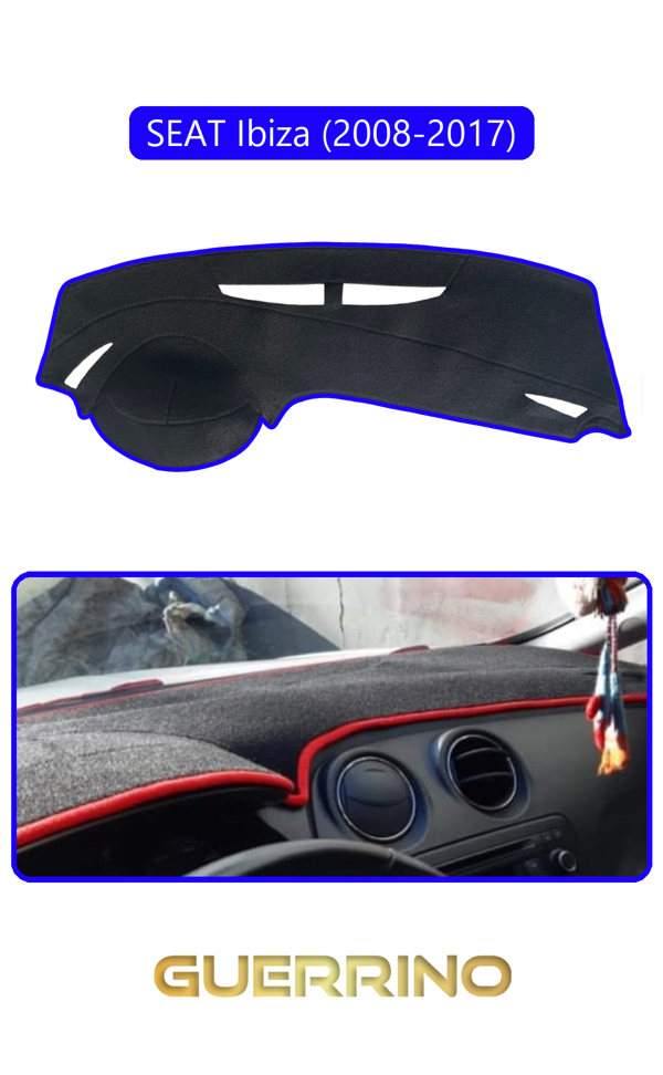 Alisevashop Seat Ibiza (2008-2017)Torpido Koruma Halısı Mavi Kenar  - Image 1