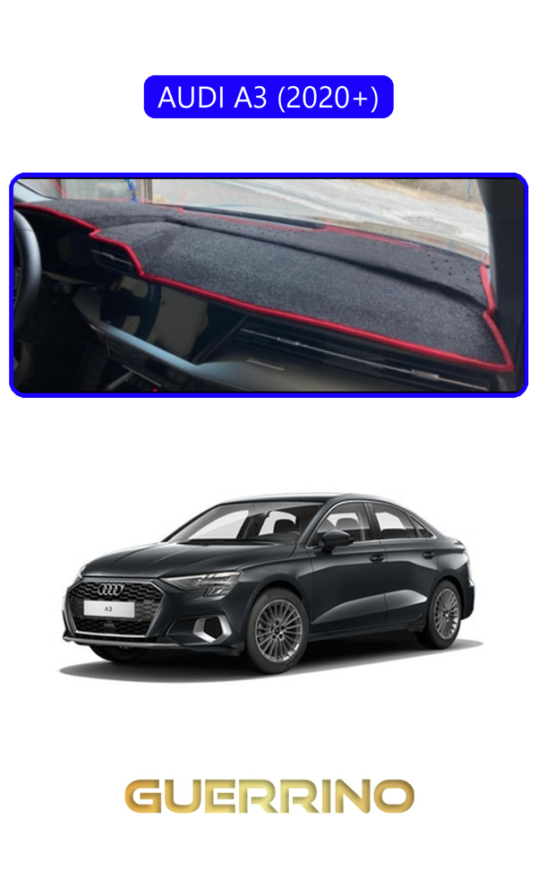 Alisevashop Audi A3 (2020+)Torpido Koruma Halısı Mavi Kenar  - Image 1