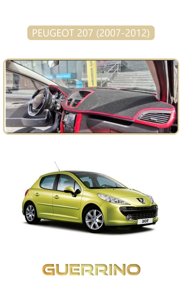 Alisevashop Peugeot 207 (2007-2012)Torpido Koruma Halısı Bej Kenar  - Image 1