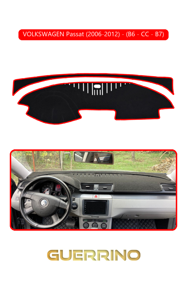 Alisevashop Volkswagen Passat (2006-2012) - (B6/Cc; ) B7Torpido Koruma Halısı Kırmızı Kenar  - Image 1