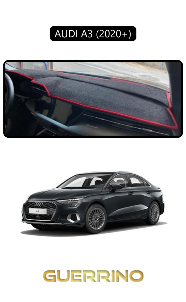 Alisevashop Audi A3 (2020+)Torpido Koruma Halısı Siyah Kenar  - Image 1