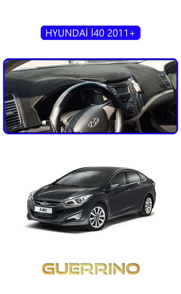 Alisevashop Hyundai İ40 2011+ (İ30 )Torpido Koruma Halısı Mavi Kenar  - Image 1